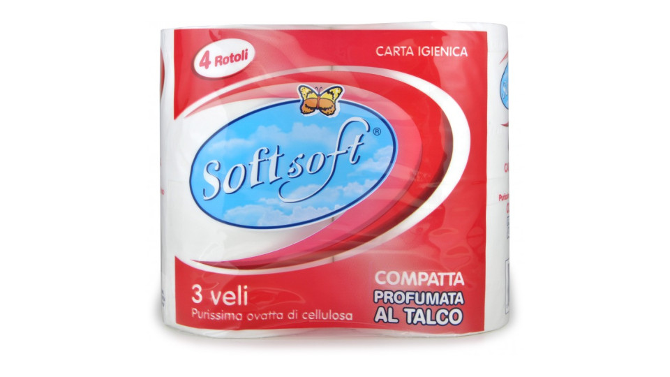 Soft Soft carta igienica x 4 rossa talco