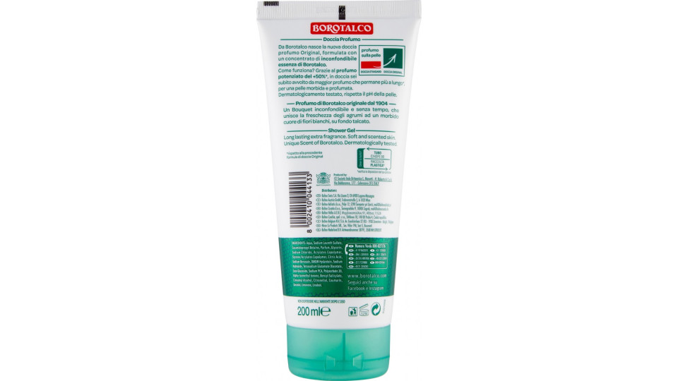 Borotalco Original Shower Gel Profumo di Borotalco 200 ml