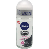Nivea deo roll-on black/white pure - ml.50