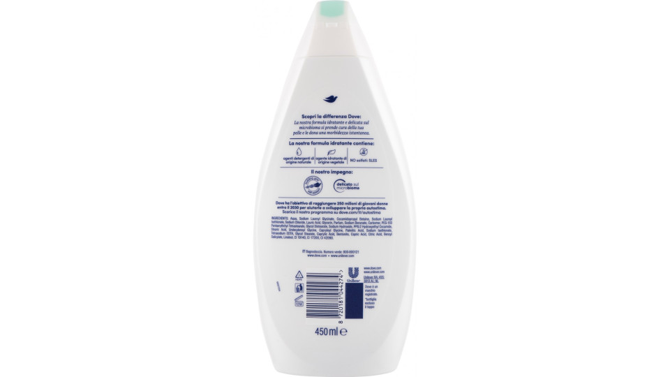 Dove Bagnodoccia Purificante Detox con Argilla Verde 450 ml.
