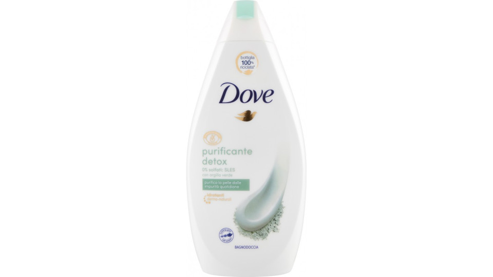 Dove Bagnodoccia Purificante Detox con Argilla Verde 450 ml.