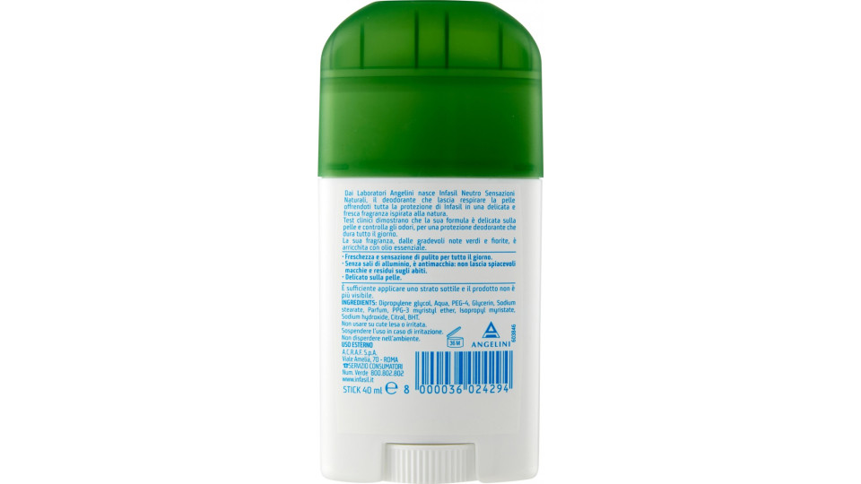 nfasil Deostick Neutro Sensazioni Naturali Olio Essenziale 40 ml