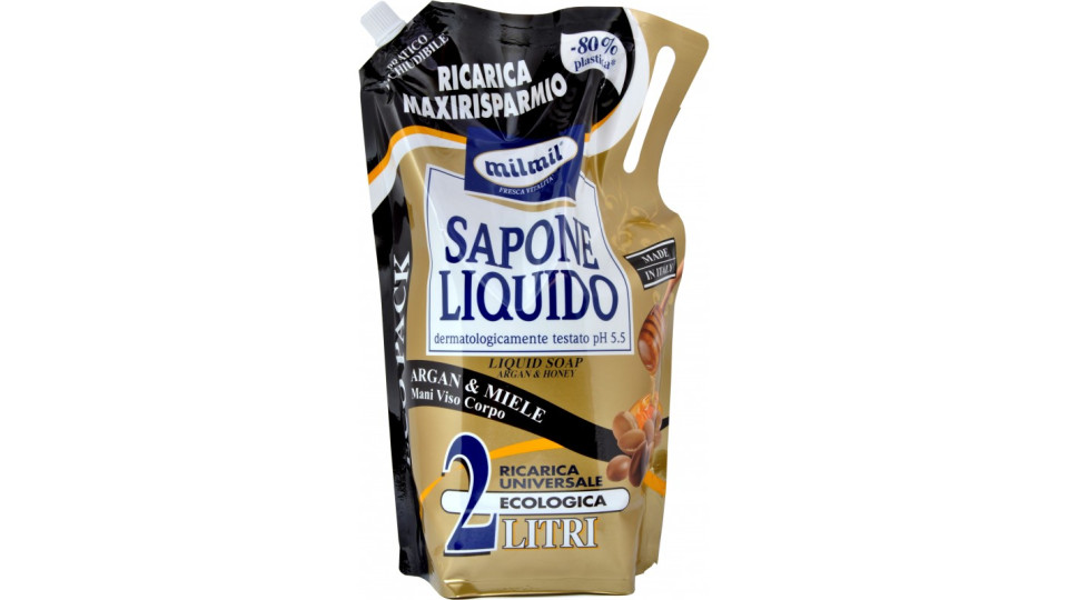 milmil Fresca Vitalità Sapone Liquido mani viso corpo Argan...