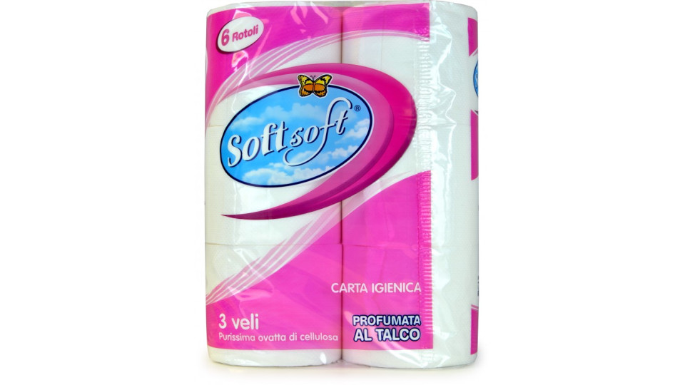 Soft Soft carta igenica x 6 rosa talco