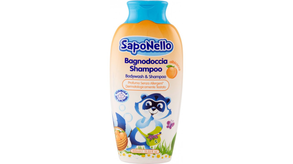 SapoNello Bagnodoccia Shampoo albicocca 400 ml.