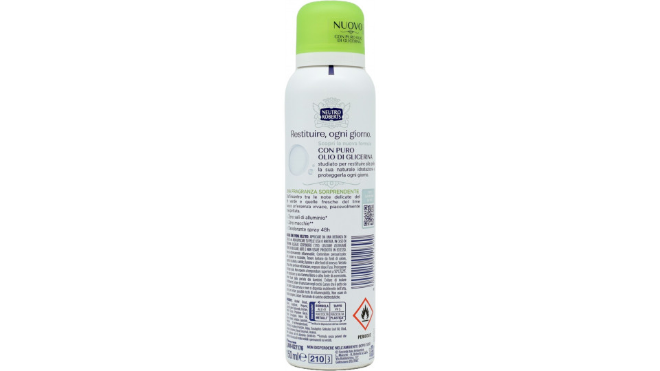 Neutro Roberts deodorante spray Tè Verde e Lime 150 ml