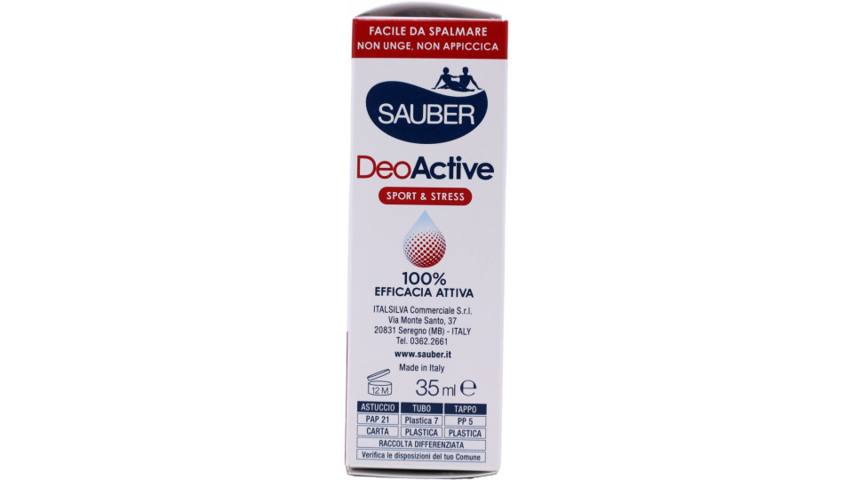 Sauber DeoActive Sport & Stress 100% Efficacia Attiva 35 ml