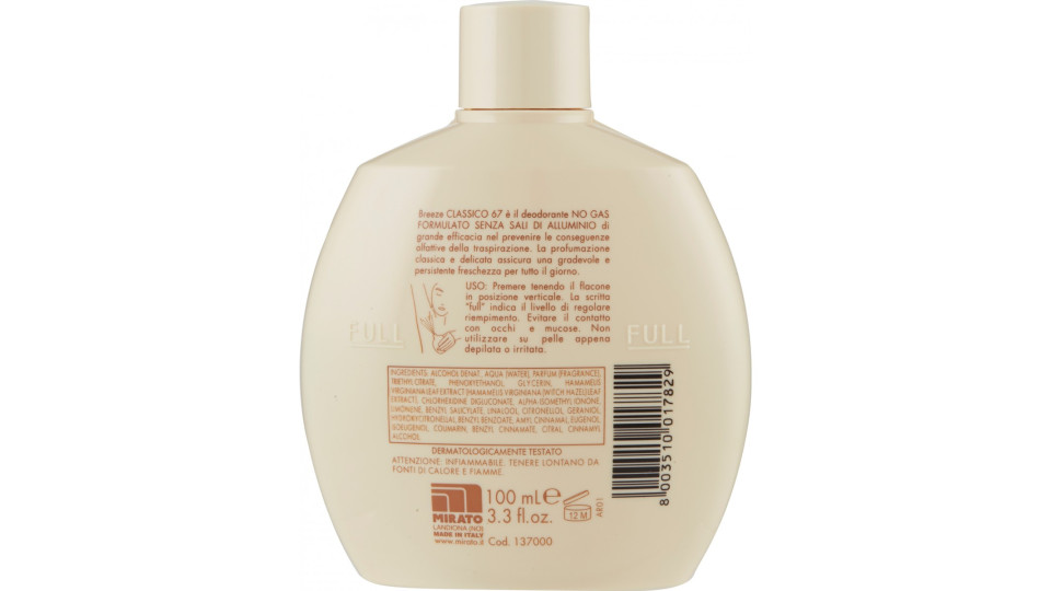Deo breeze classico 67 - ml.100