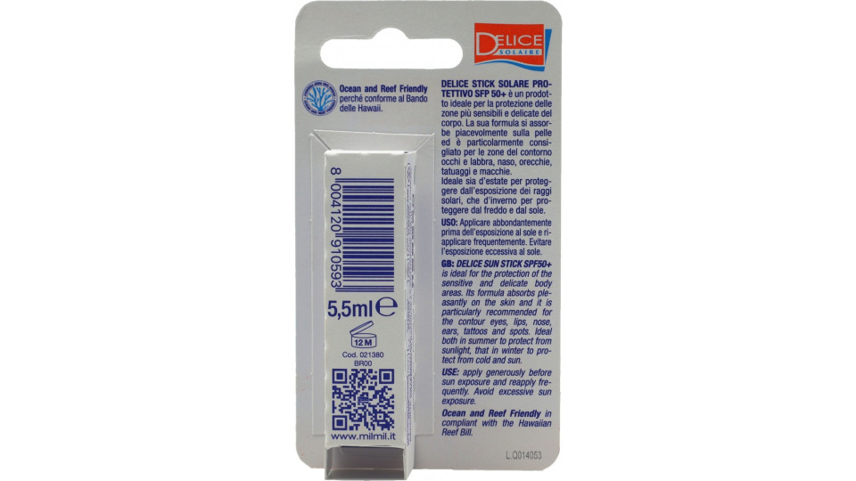 Delice Solaire Stick Solare Protettivo Protezione Molto Alta...