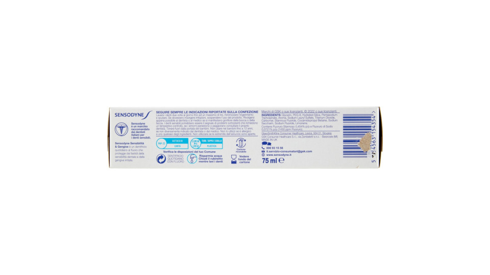Sensodyne Dentifricio Sensibilità & Gengive Denti...