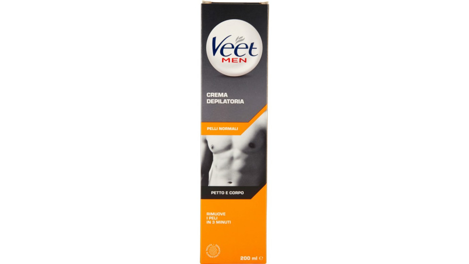 Veet Men Crema Depilatoria Pelli Normali Petto e Corpo 200 ml.