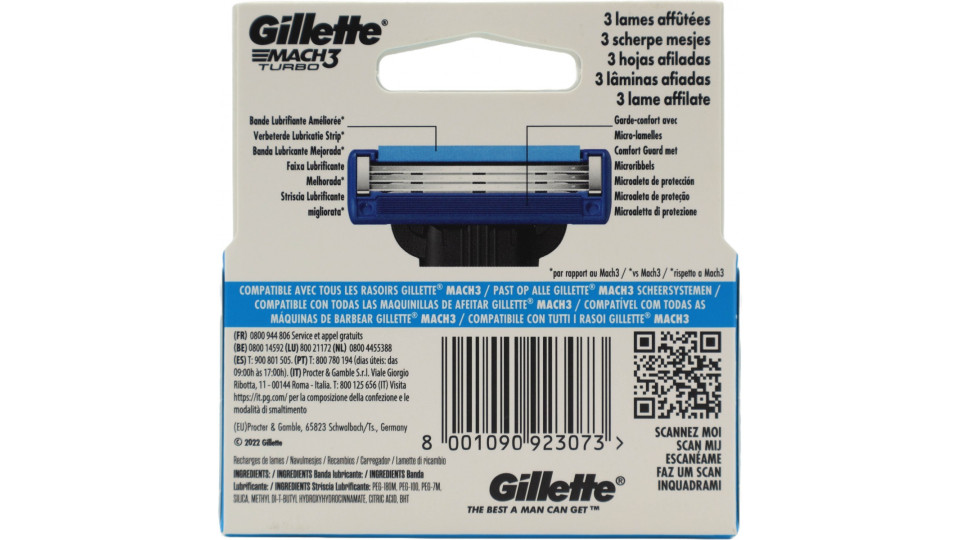 gillette mach3 turbo ricarica x 5