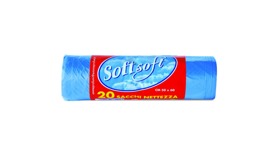 Soft Soft sacchi pattumiera azzurro cm.50x60 pz.20