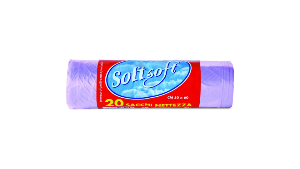 Soft soft sacchi pattumiera viola cm.50x60 pz.20