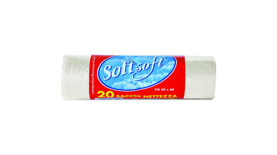 Soft soft sacchi pattumiera trasparenti cm. 50x60 pz.20