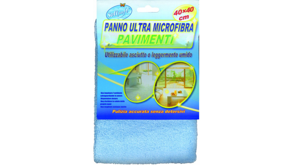 Soft Soft panno pavimenti azzurro microfibra cm.40x40