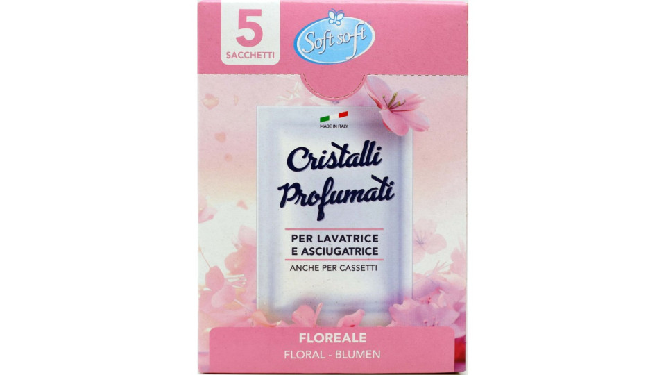 Soft soft cristalli profmati per asciugatrice e lavatrice rosa x5