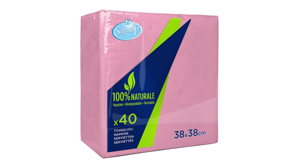 Soft Soft tovaglioli rosa confetto 38x38cm pz.40