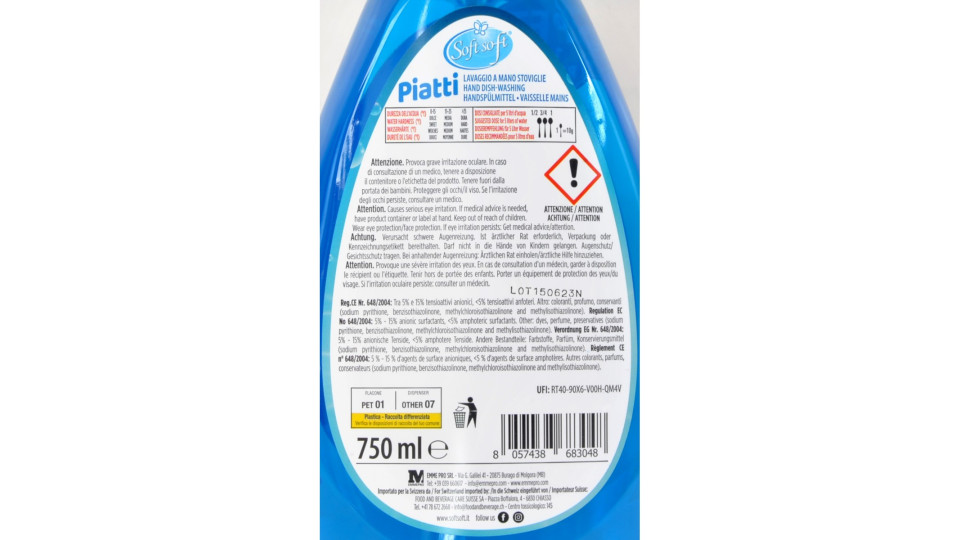 Soft Soft piatti salvia e bicarbonato con dispenser ml.750