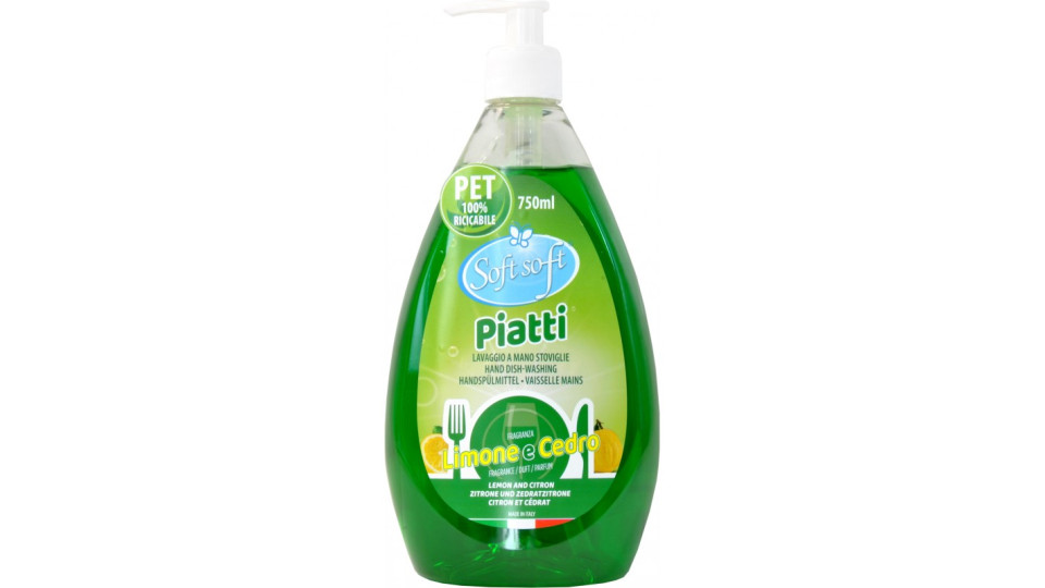 Soft Soft piatti limone e cedro con dispenser ml.750
