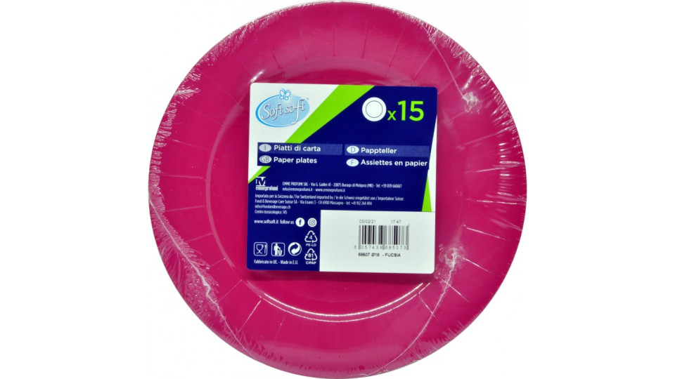 Soft Soft piatti dessert ricamati fucsia cm.18 pz.15