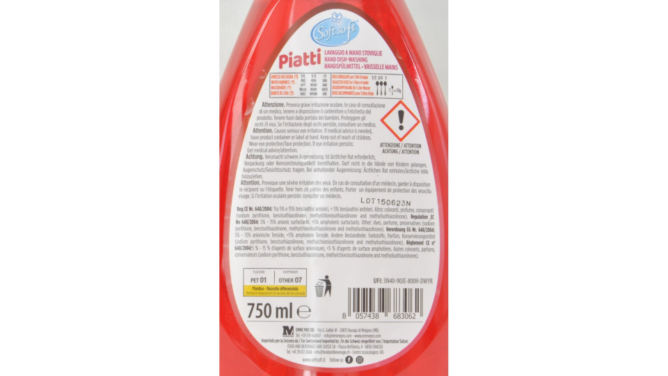 Soft Soft piatti pompelmo e melograno con dispenser ml.750