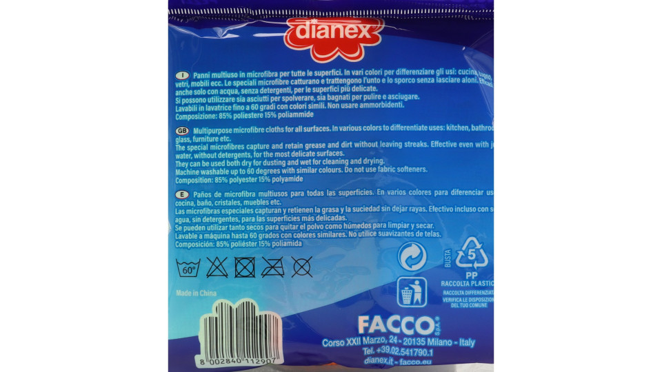 Dianex microfibra 30x30 pz3
