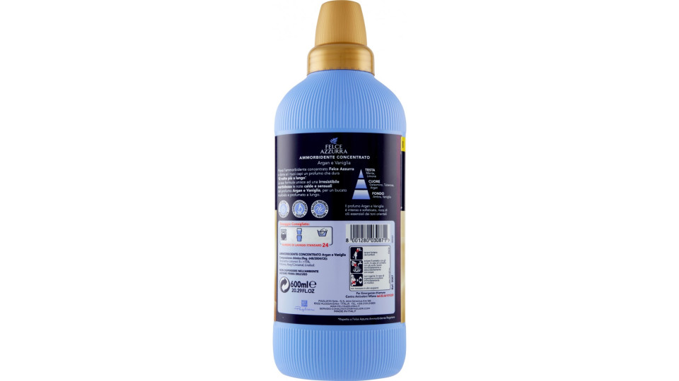 Felce Azzurra Ammorbidente Concentrato Argan e Vaniglia 600 ml.