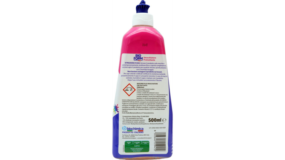 Bioform plus smacchiatore forza pretrattante igienizzante ml.500