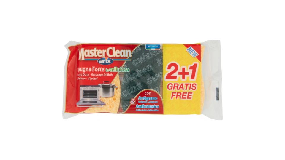 Arix MasterClean Spugna Forte in cellulosa 2 pz + 1 Gratis