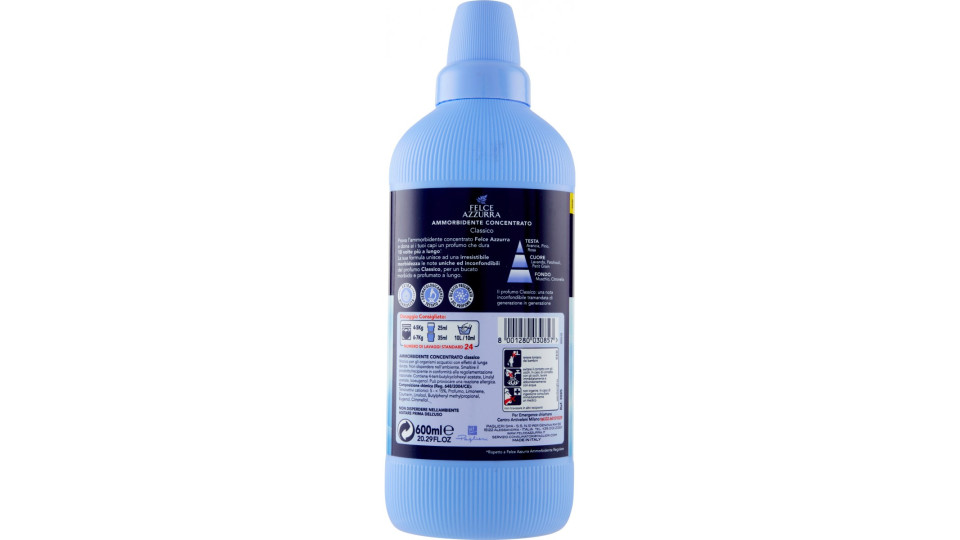 Felce Azzurra Ammorbidente Concentrato Classico 600 ml.