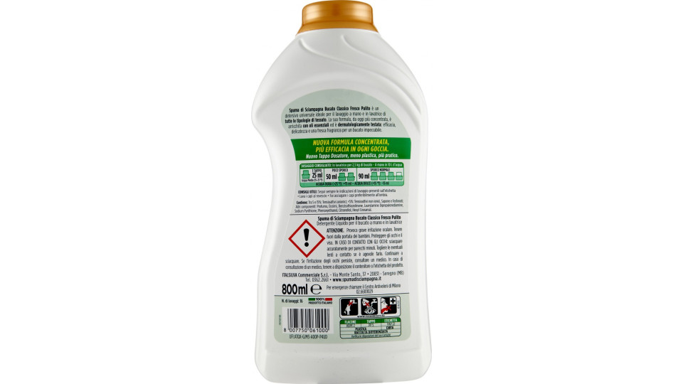 Spuma di Sciampagna Fresco Pulito Bucato Classico 800 ml.