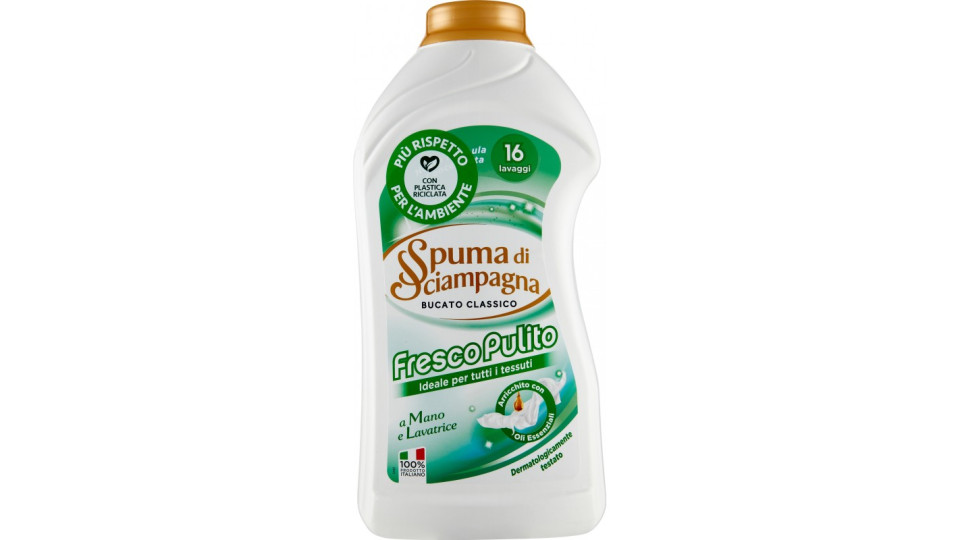 Spuma di Sciampagna Fresco Pulito Bucato Classico 800 ml.