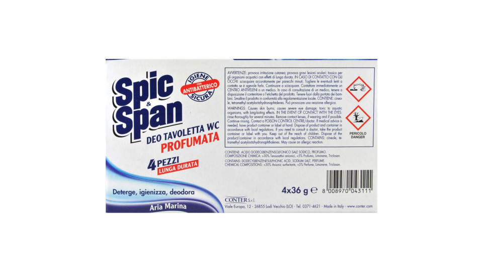 Spic&Span tavoletta wc aria marina x4