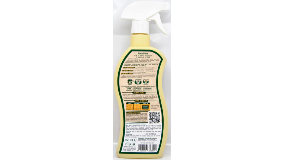 Lavanderina sgrassatore universale alla verbena bio ml.650