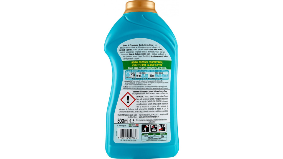 Spuma di Sciampagna Fresca Fibra Bucato Delicato 800 ml