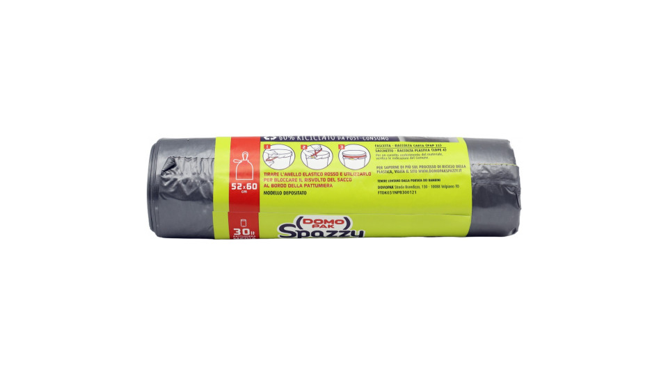 Sacco immondiziaacciaio domopak medi c/maniglia cm.52x60 pz.15