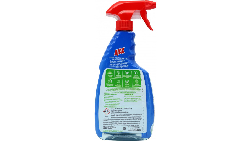 Ajax detersivo spray bagno splendente 600 ml