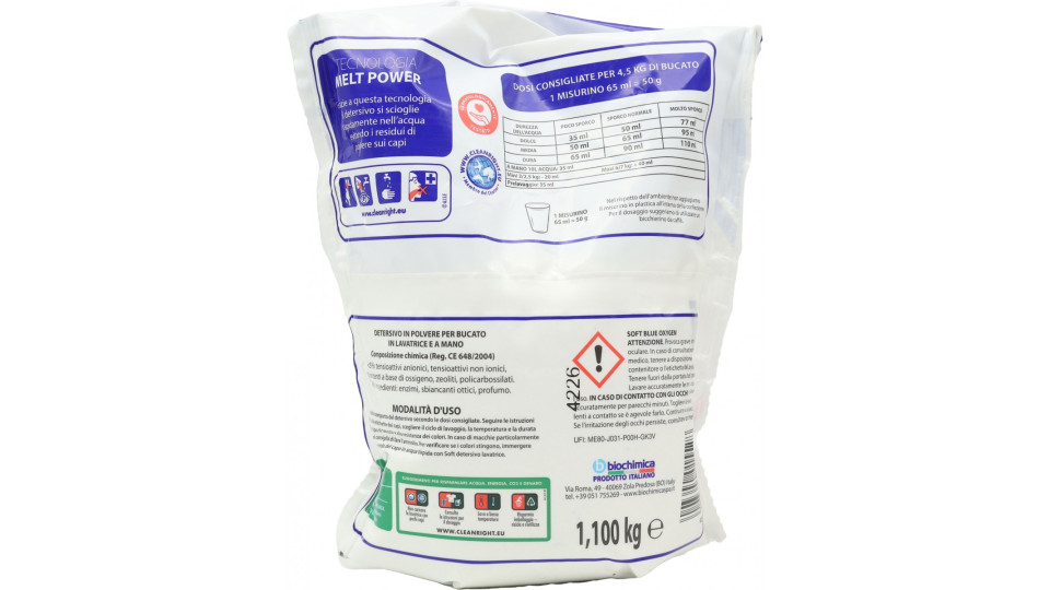 Soft lavatrice in polvere blue oxygen 22 mis kg.1,1