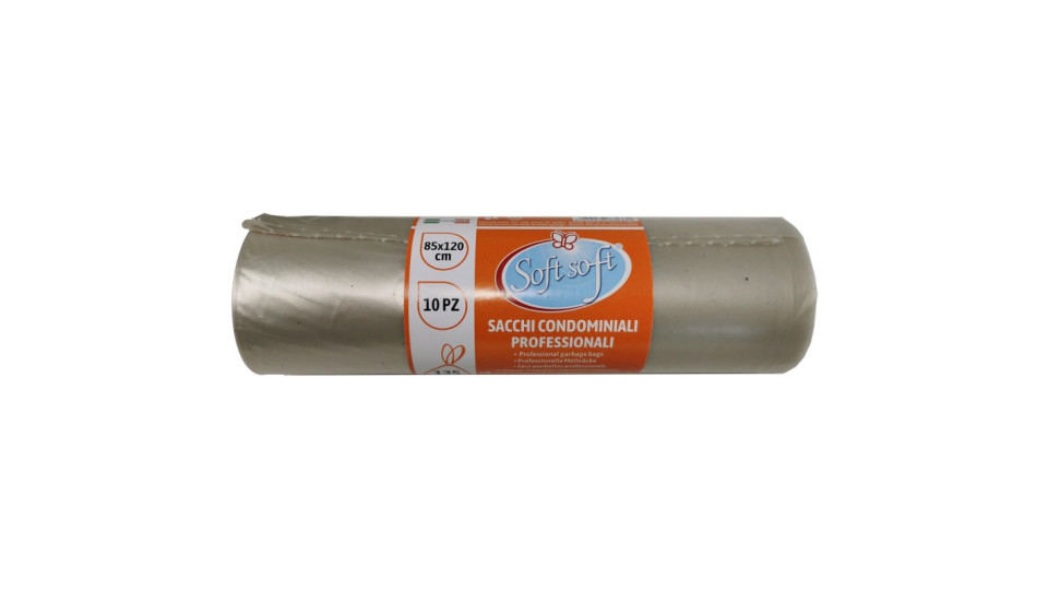 Soft Soft sacchetti pattumiera condominio neutri cm.85x120 pz.10