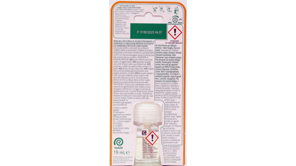 Air Wick Profumatore per Ambienti Dolce Vaniglia e Burro di...