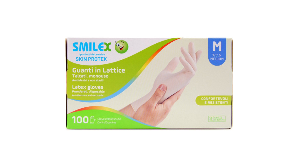 Smilex guanti lattice talcati tg M x100