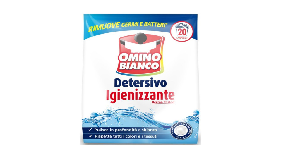 Omino bianco detersivo lavatrice in polvere igienizzante 20...