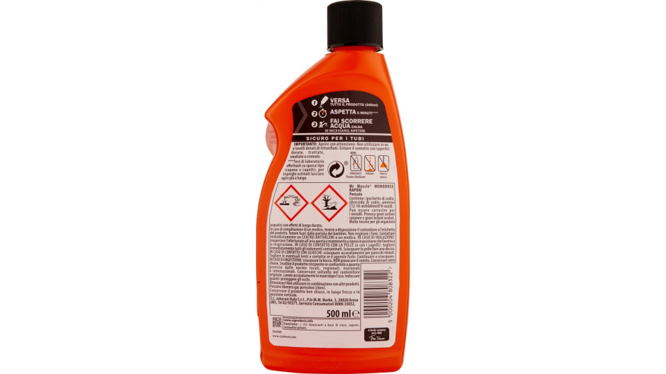Mr Muscle Monodose Rapido tubi scarico gel 500 ml