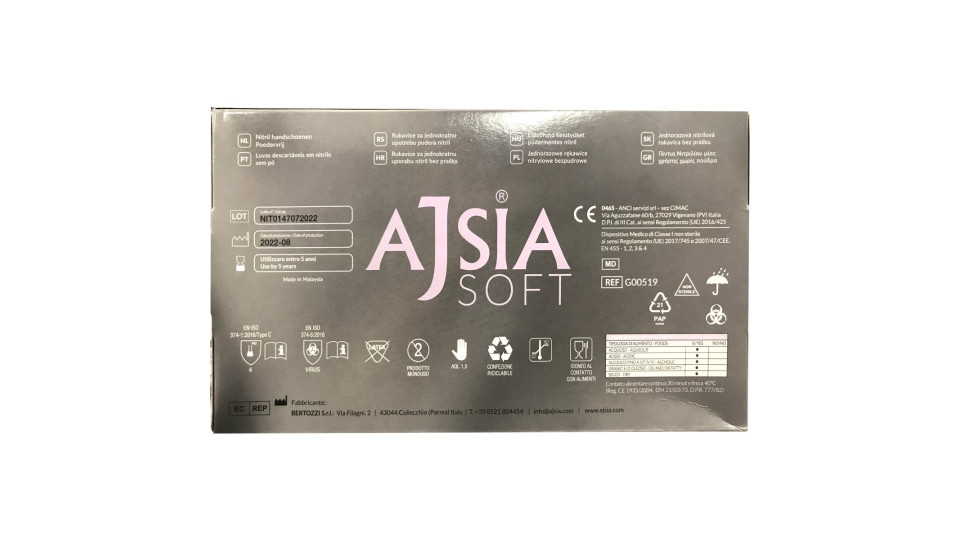 Ajsia guanti nitrile soft blu taglia S