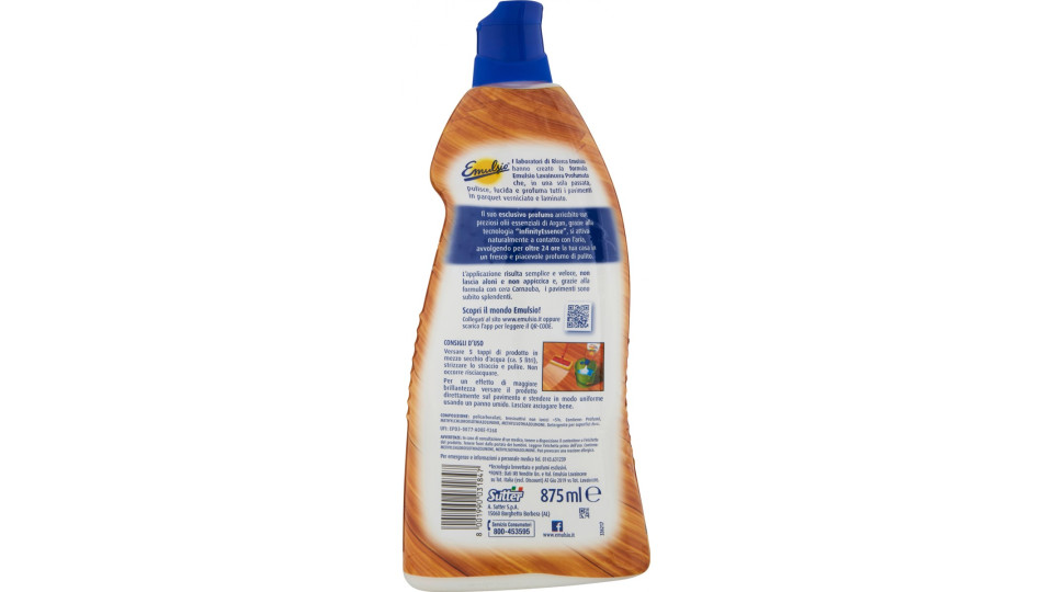 Emulsio Lavaincera Profumato Parquet Argan 875 ml.