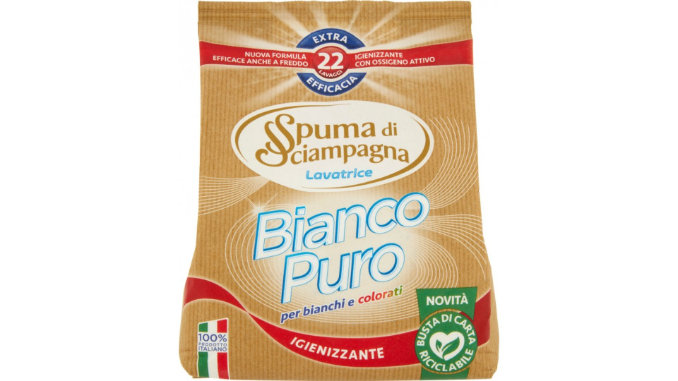 Spuma di Sciampagna Bianco Puro Igienizzante Lavatrice 990 g