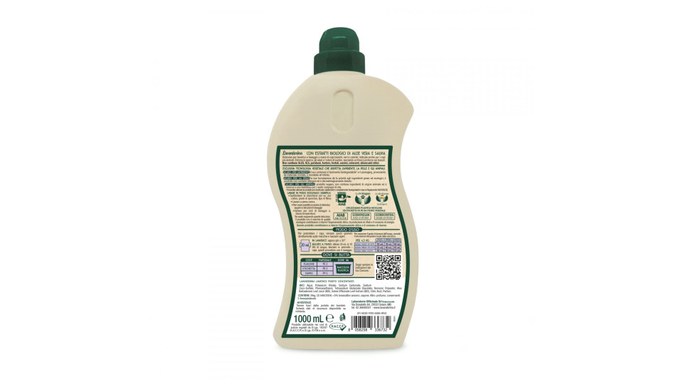 Lavanderina lavatrice fiorito concentrato 25 lavaggi bio lt.1