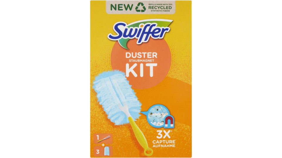 Swiffer Duster Kit Cattura Polvere (1 Manico + 3 Piumini per...