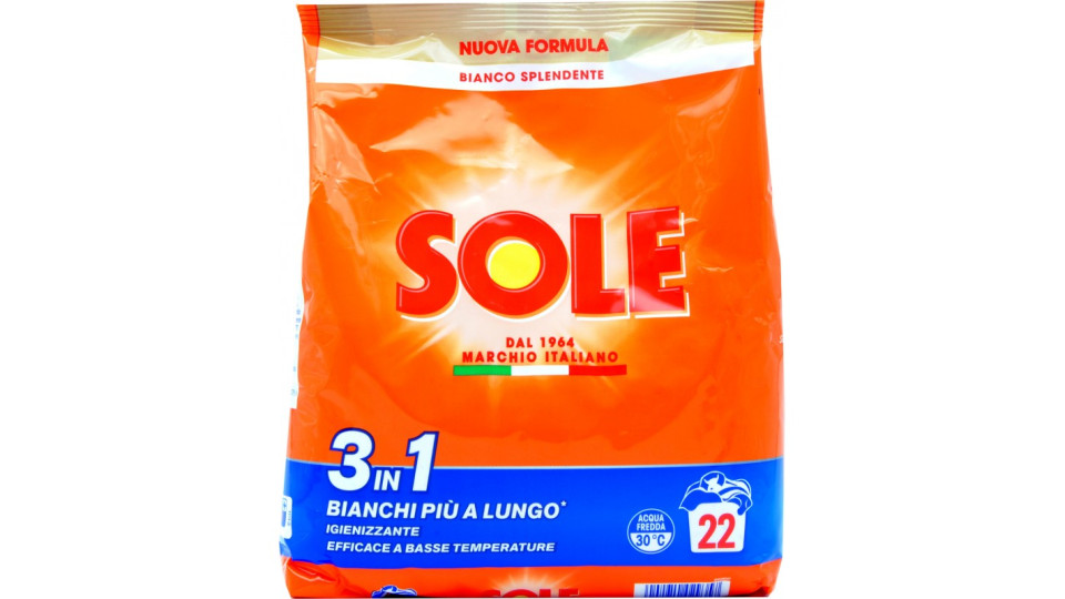 Sole sacco polvere bianco splendente 22 lavaggi kg.1,1